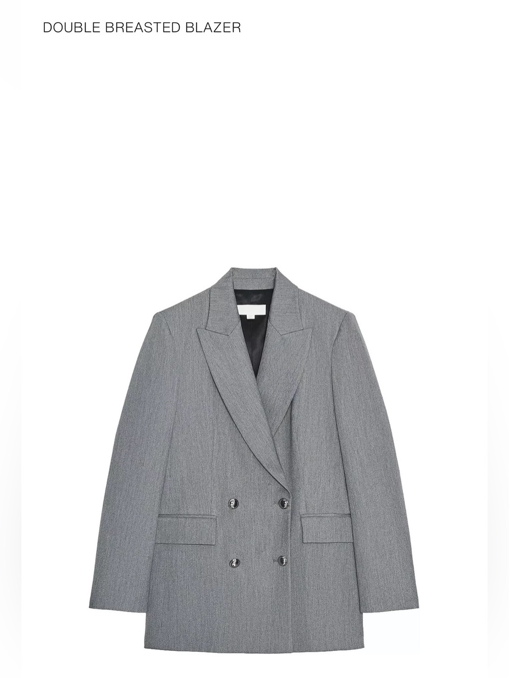 Zara Gray Double-Breasted Blazer